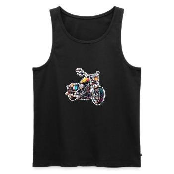Biker / Motorrad Fahrer / Biker / Zweirad / Cross - Männer Premium Bio Tank Top - Schwarz - Vorne - Michal (187cm)