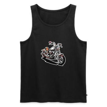 Biker / Motorrad Fahrer / Biker / Zweirad / Cross - Männer Premium Bio Tank Top - Schwarz - Vorne - Michal (187cm)
