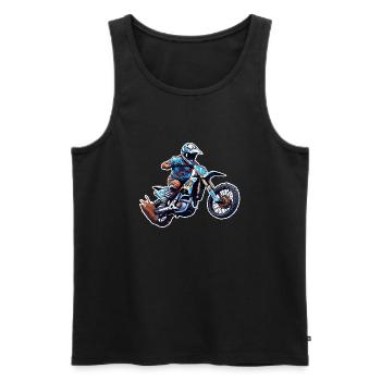 Biker / Motorrad Fahrer / Biker / Zweirad / Cross - Männer Premium Bio Tank Top - Schwarz - Vorne - AI Model Male 178 light (178cm)
