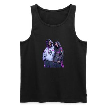 Urban Cyberpunk Couple - Men's Premium Organic Tank Top - black - Front - Michal (187cm)
