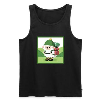 Wandern Schafe - Männer Premium Bio Tank Top - Schwarz - Vorne - Michal (187cm)