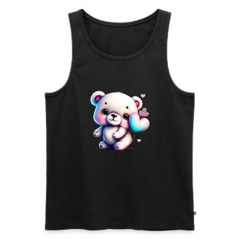 Little Love Bear - Men's Premium Organic Tank Top - black - Front - Michal (187cm)