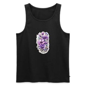 Blaue Wildblume - Männer Premium Bio Tank Top - Schwarz - Vorne - Michal (187cm)