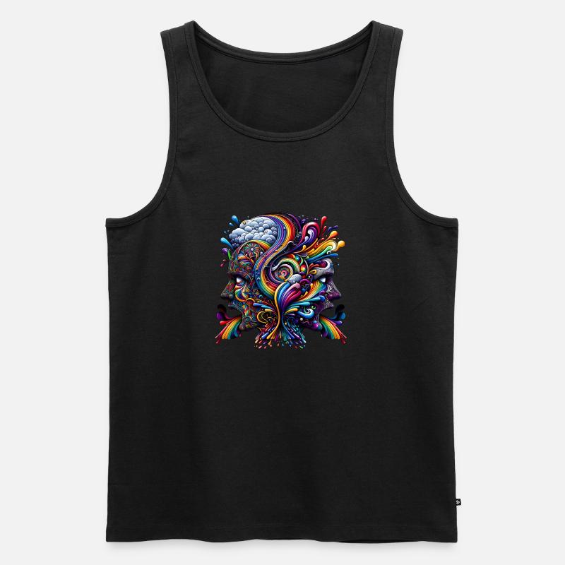 Gedankensturm - Männer Premium Bio Tank Top - Schwarz