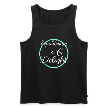 joyfulness joyful living geek joyous moments - Men's Premium Organic Tank Top - black - Front - AI Model Male 178 light (178cm)