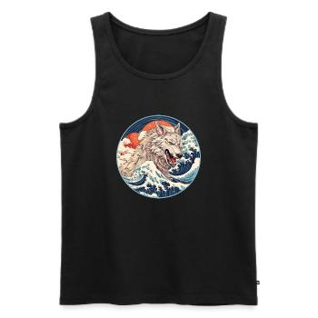 Seewolf Japan - Männer Premium Bio Tank Top - Schwarz - Vorne - AI Model Male 178 light (178cm)