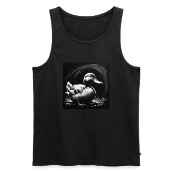 Sketch Duck - Männer Premium Bio Tank Top - Schwarz - Vorne - AI Model Male 178 light (178cm)