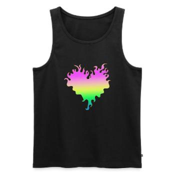 Liebe glückliches Herz Karte Valentinstag Vektor Design Kunst - Männer Premium Bio Tank Top - Schwarz - Vorne - Michal (187cm)