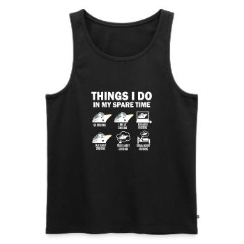 Dinge, die ich in meiner Freizeit mache Kreuzfahrt Lustige Kreuzfahrt - Männer Premium Bio Tank Top - Schwarz - Vorne - Michal (187cm)