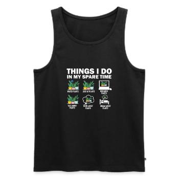 Things I Do In My Spare Time Plants - Men's Premium Organic Tank Top - black - Front - AI Model Male 178 light (178cm)