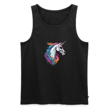 Unicorn / mythical creatures / fairy tales / magic / glitter - Men's Premium Organic Tank Top - black - Front - Michal (187cm)