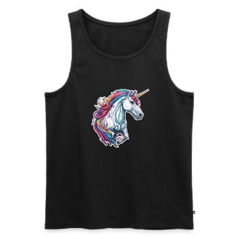 Unicorn / mythical creatures / fairy tales / magic / glitter - Men's Premium Organic Tank Top - black - Front - Michal (187cm)