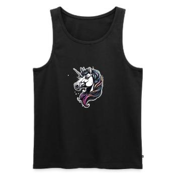 Unicorn / mythical creatures / fairy tales / magic / glitter - Men's Premium Organic Tank Top - black - Front - Michal (187cm)