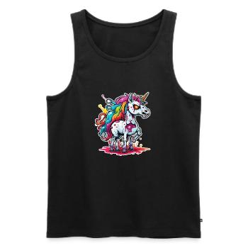 Unicorn / mythical creatures / fairy tales / magic / glitter - Men's Premium Organic Tank Top - black - Front - Michal (187cm)