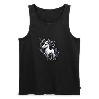 Unicorn / mythical creatures / fairy tales / magic / glitter - Men's Premium Organic Tank Top - black - Front - Michal (187cm)
