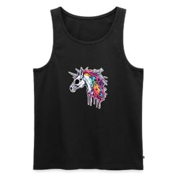 Unicorn / mythical creatures / fairy tales / magic / glitter - Men's Premium Organic Tank Top - black - Front - Michal (187cm)