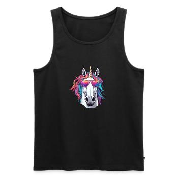 Unicorn / mythical creatures / fairy tales / magic / glitter - Men's Premium Organic Tank Top - black - Front - Michal (187cm)