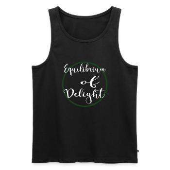Joy Quotes Work-Life Balance Geek Balance - Men's Premium Organic Tank Top - black - Front - AI Model Male 178 light (178cm)