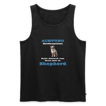 Australian Shepherd - Herd Police - Men's Premium Organic Tank Top - black - Front - AI Model Male 178 light (178cm)
