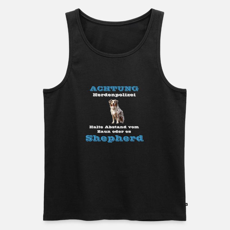 Australian Shepherd - Herdenpolizei - Männer Premium Bio Tank Top - Schwarz