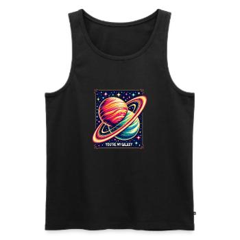 Night Sky Embrace - Men's Premium Organic Tank Top - black - Front - AI Model Male 178 light (178cm)