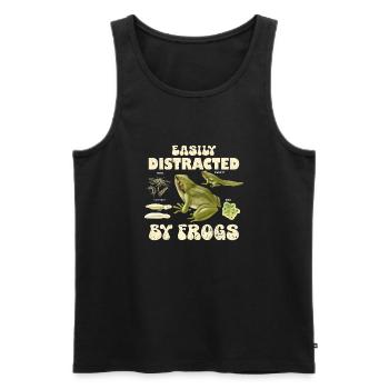 Easily Distracted By Frogs - Men's Premium Organic Tank Top - black - Front - AI Model Male 178 light (178cm)
