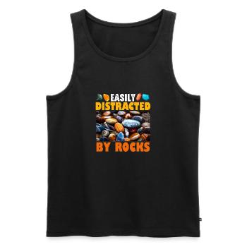 Leicht von Steinen abgelenkt - Männer Premium Bio Tank Top - Schwarz - Vorne - Michal (187cm)