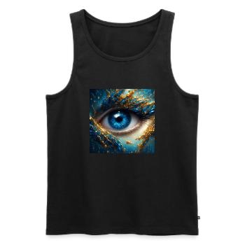 Das Auge - Männer Premium Bio Tank Top - Schwarz - Vorne - Michal (187cm)