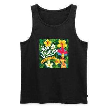 Samba do Brasil T-shirt - Männer Premium Bio Tank Top - Schwarz - Vorne - AI Model Male 178 light (178cm)
