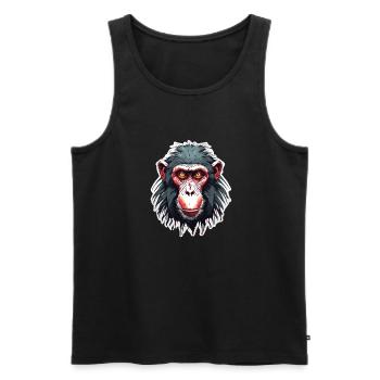 Monkey / Animal / Zoo / Babian / Wild / Comic - Men's Premium Organic Tank Top - black - Front - Michal (187cm)