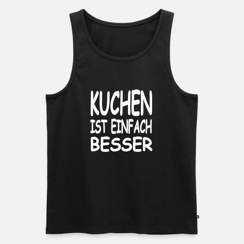 Kuchen - Männer Premium Bio Tank Top - Schwarz