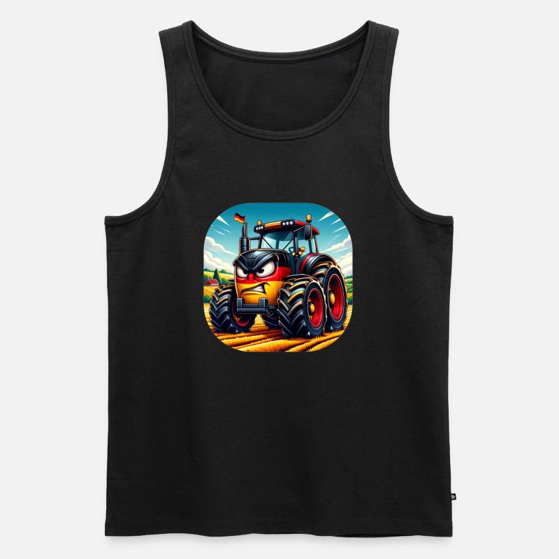Wütender deutscher Traktor 01 - Männer Premium Bio Tank Top - Schwarz