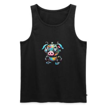 Robot Animal / AI / Mechanized Animals / Comic - Men's Premium Organic Tank Top - black - Front - AI Model Male 178 light (178cm)