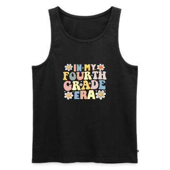 In My Fourth Grade Era Back To School - Men's Premium Organic Tank Top - black - Front - AI Model Male 178 light (178cm)