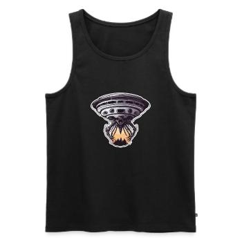 Alien / Spaceship / UFO / Area 51 / All / Mars - Men's Premium Organic Tank Top - black - Front - AI Model Male 178 light (178cm)