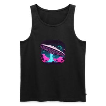 Alien / Spaceship / UFO / Area 51 / All / Mars - Men's Premium Organic Tank Top - black - Front - AI Model Male 178 light (178cm)