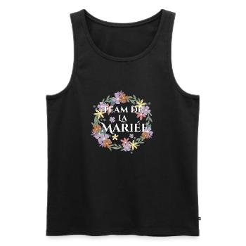 team de la mariée floral-équipe de la mariée - Débardeur bio Premium Homme - noir - Devant - Michal (187cm)