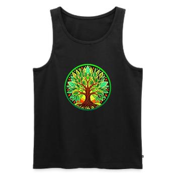 Tree of Life - Men's Premium Organic Tank Top - black - Front - Michal (187cm)