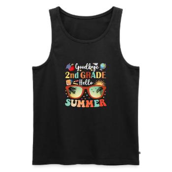 Goodbye 2nd Grade Hello Summer - Men's Premium Organic Tank Top - black - Front - AI Model Male 178 light (178cm)