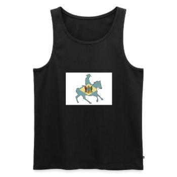 Delaware State Flag Cowboy - Men's Premium Organic Tank Top - black - Front - AI Model Male 178 light (178cm)