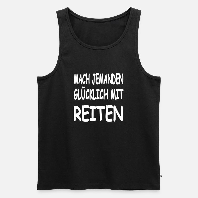 Reiten - Männer Premium Bio Tank Top - Schwarz