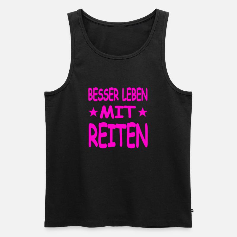 Reiten - Männer Premium Bio Tank Top - Schwarz