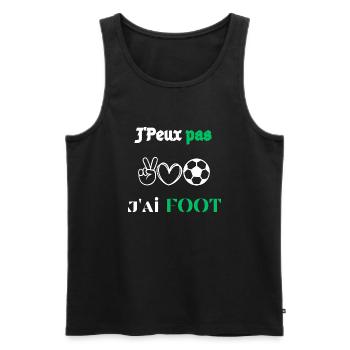 J'Peux pas j'ai Foot - Débardeur bio Premium Homme - noir - Devant - AI Model Male 178 light (178cm)
