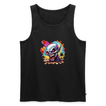 Vampir / Dracula / Blutsauger / Halloween / Mythos - Männer Premium Bio Tank Top - Schwarz - Vorne - AI Model Male 178 light (178cm)