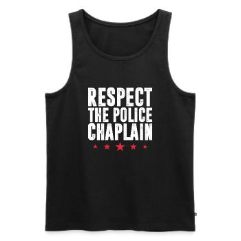 Respectez le service ministériel de l’aumônerie de la police - Débardeur bio Premium Homme - noir - Devant - Michal (187cm)