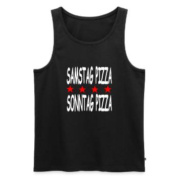Pizza - Männer Premium Bio Tank Top - Schwarz - Vorne - Michal (187cm)