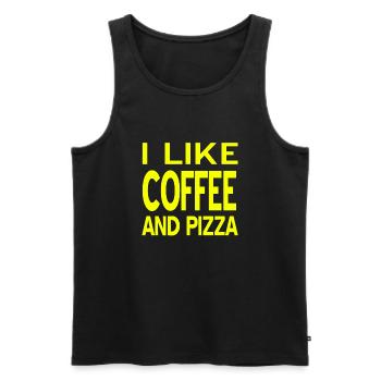 Pizza - Männer Premium Bio Tank Top - Schwarz - Vorne - Michal (187cm)