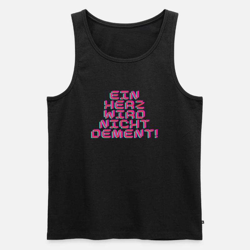 Ein Herz wird nicht dement - Männer Premium Bio Tank Top - Schwarz