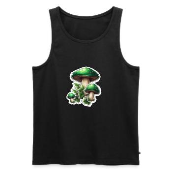 Mushroom / Mushroom / Meadow / Forest / Goa / Psy - Men's Premium Organic Tank Top - black - Front - Michal (187cm)