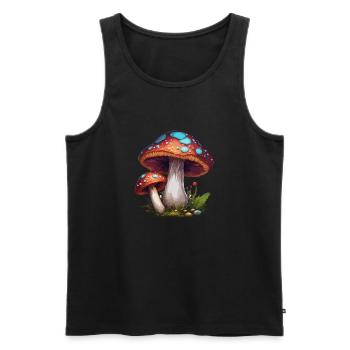 Mushroom / Mushroom / Meadow / Forest / Goa / Psy - Men's Premium Organic Tank Top - black - Front - Michal (187cm)